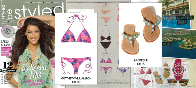 Be Styled! Mit dem Flowerprint Bikini von Matthew Williamson und den Sandalen von Mystique